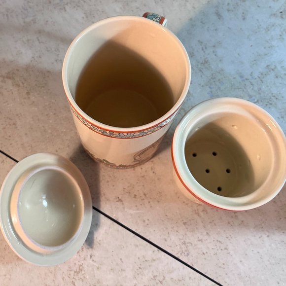 Lot of 2 World Market Tea Infuser 3 Piece Mugs - Picture 10 of 15